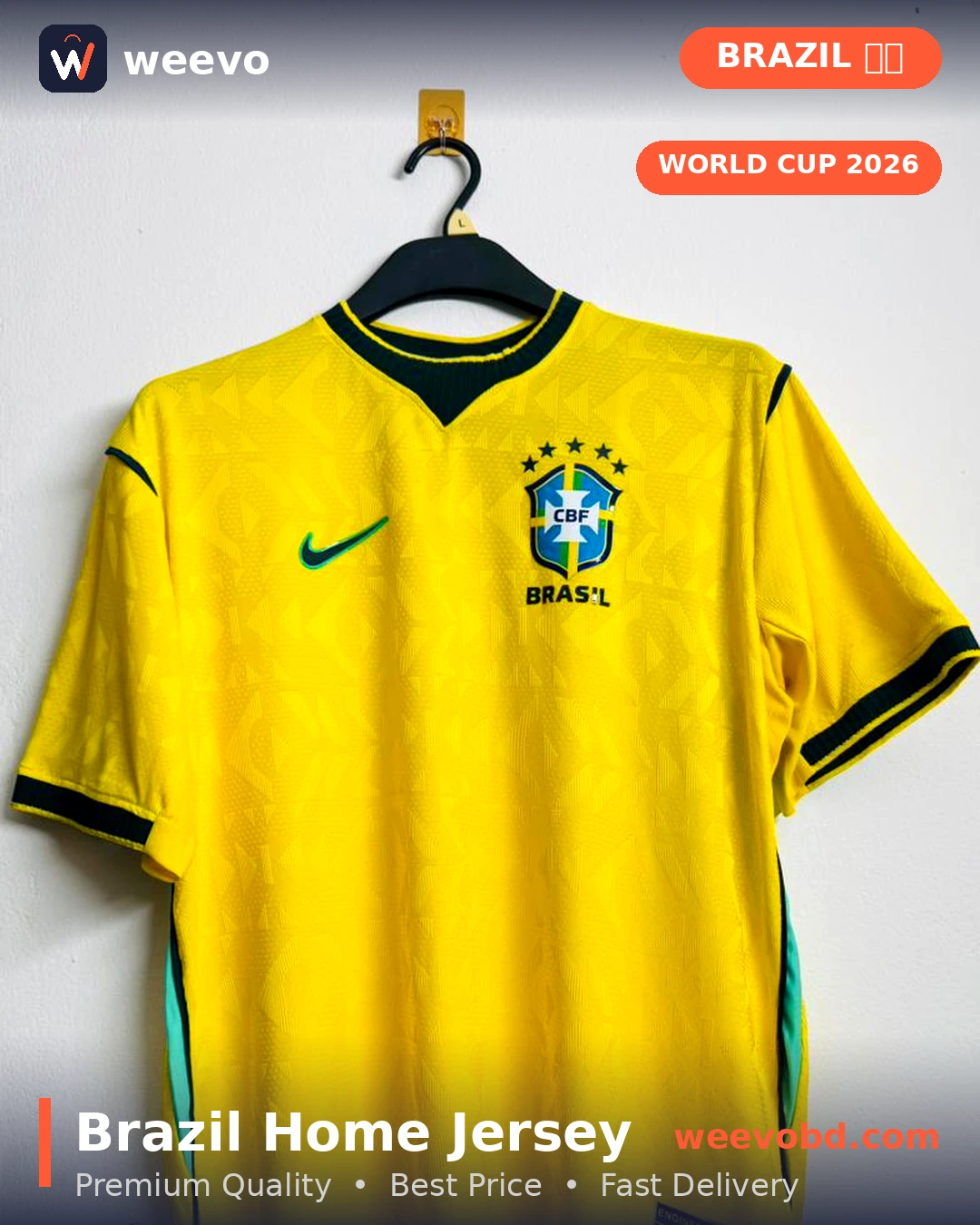 Brazil Football Jersey Premium Quality | WeevoBD